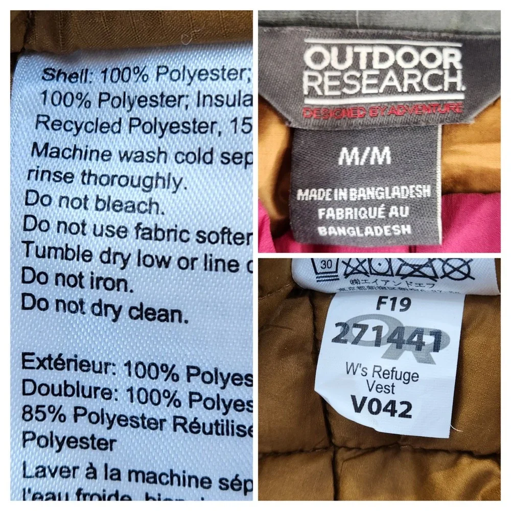 Outdoor Research Womens Refuge Vest Maroon Insulated Full Zip Size M‎ Medium